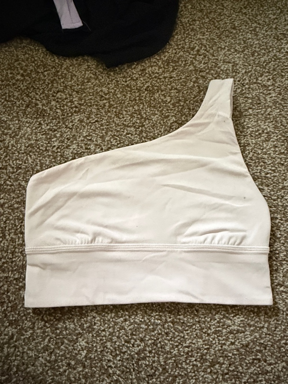 lululemon athletica One-Shoulder Sports Bra Tank Top in Cream